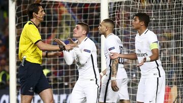 Verrati protesta a Aytekin, &aacute;rbitro del Bar&ccedil;a-PSG.