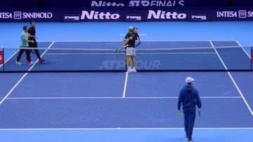 Alexander Zverev y Carlos Alcaraz, en Turín.