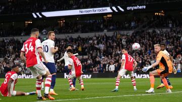 Tottenham Hotspur's Son Heung-min scores their side's third goal of the game during the Premier League match at Tottenham Hotspur Stadium, London. Picture date: Thursday May 12, 2022. (Photo by John Walton/PA Images via Getty Images)