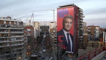 La famosa pancarta de Joan Laporta antes de su regreso a la presidencia del Barça.