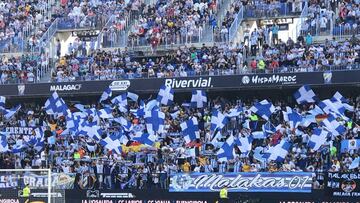 La afici&oacute;n del M&aacute;laga en La Rosaleda