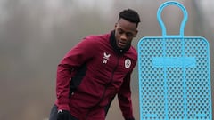 Jhon Durán en un entrenamiento de Aston Villa.