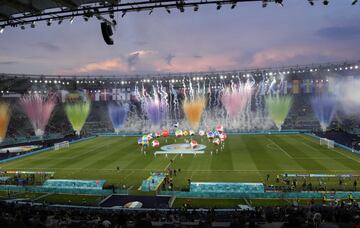 Ceremonia de apertura de la Euro 2020 en el estadio Olí­mpico de Roma.