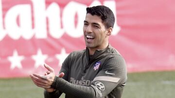 Luis Su&aacute;rez, en un entrenamiento del Atl&eacute;tico.