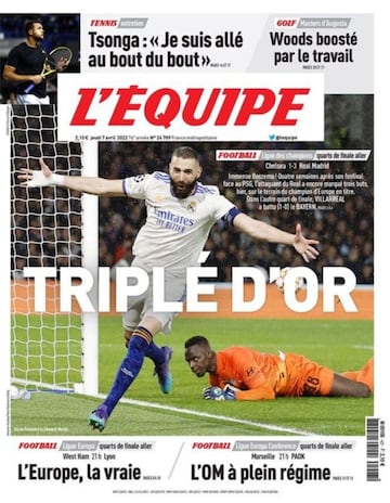 La portada de 'L'Équipe' del 7 de abril de 2022.