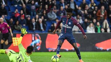 Tim Weah en partido del Paris Saint-Germain.