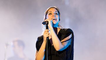 VALENCIA, SPAIN - 2021/06/27: Leire Martinez Ochoa from La Oreja de Van Gogh Pop band performs on stage during the Nits al Carme concert at the Les Nits del Ciutat festival in Estadi Ciutat de Valencia.
La Oreja de Van Gogh (sometimes abbreviated as LOVG or LODVG) is a pop-rock musical group from San Sebastian, Pais Vasco, Spain. (Photo by Xisco Navarro Pardo/SOPA Images/LightRocket via Getty Images)