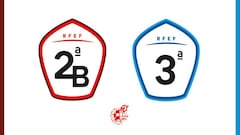 Nuevos logos de Segunda B y Tercera Divisi&oacute;n presentados por la RFEF.