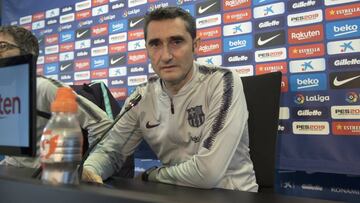 Ernesto Valverde en rueda de prensa. 