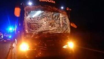 Así quedó el autobús del Mérida