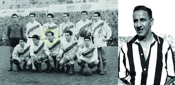 El centrocampista argentino defendió los colores del Atlético de Madrid entre 1954 y 1957. Jugó con el Rayo Vallecano la temporada 1957-58.
