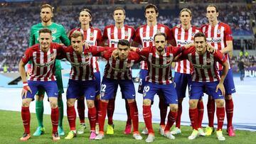 La alineaci&oacute;n del Atl&eacute;tico en la final de la Champions.