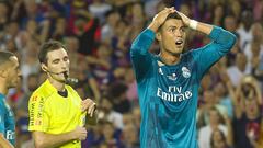 Cristiano Ronaldo, tras ser expulsado por De Burgos.