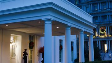 A Marine is seen outside of the West Wing of the White House in Washington, DC on December 4, 2020. - A US judge ordered the Trump administration on December 4, 2020, to fully reinstate a program that protects from deportation immigrants who came to the c