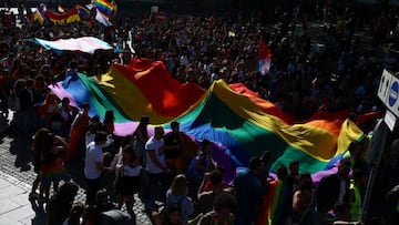 People attend the Marcha Do Orgulho LGBTI+ (Pride March) 2022 in Porto, Portugal on June 25, 2022. (Photo by Emmanuele Contini/NurPhoto via Getty Images)