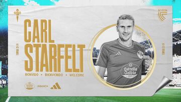 Anuncio del fichaje del central sueco Carl Starfelt por el Celta.