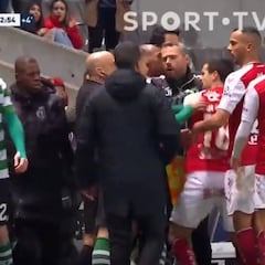 Mathieu la lía en Portugal: patada, expulsión y tangana