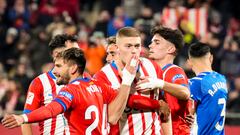 Los jugadores del Girona, celebrando un gol esta temporada.