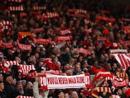 Soccer Football - UEFA Champions League - Quarter Final - Second Leg - Liverpool v Paris St Germain - Anfield, Liverpool, Britain - April 14, 2026 Liverpool fans inside the stadium before the match Action Images via Reuters/Lee Smith
