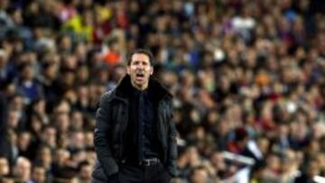 Simeone, en el Camp Nou.