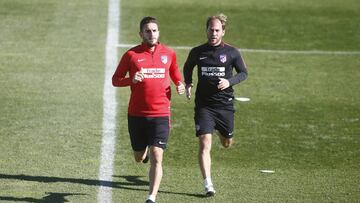 Koke durante el entrenamiento.