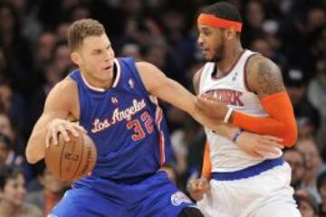 Carmelo Anthony y Blake Griffin en el partido del Madison Square Garden.