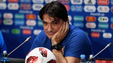 FMA0001. Moscow (Russian Federation), 12/07/2018.- Croatia&#039;s manager Dalic Zlatko speaks to reporters during a press conference at the Luzhniki stadium in Moscow, Russia, 11 July 2018. Croatia will face France in their FIFA World Cup 2018 final socce