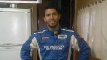 Agüero apura sus vacaciones como probador de coches