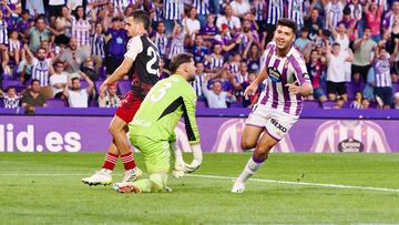 Valladolid. 1/10/2023. 8 jornada Liga HIPERMOTION Real Valladolid - Burgos CF.
Gol de V. Meseguer
Photogenic/Miguel Ángel Santos