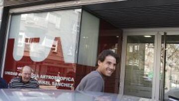 Nadal, a su salida de la clínica.