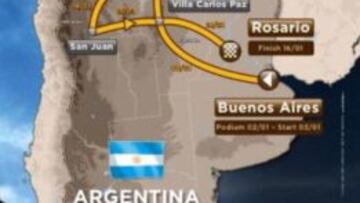 Mapa oficioso del Dakar 2016.