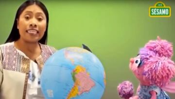Yalitza Aparicio en Plaza Sésamo