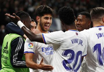 2-0. Marco Asensio celebra el segundo gol.