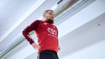 David Vicente, en el entrenamiento.