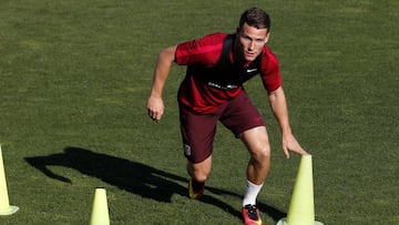 Gameiro, durante un entrenamiento.