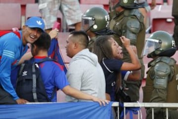 Universidad de Chile retirados vs Rostros de TV en el estadio Nacional, Chile.