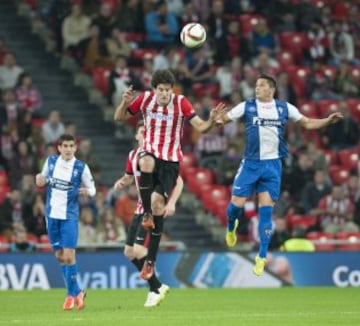 San José durante el partido de vuelta de los dieciseisavos de final de la Copa del Rey ante el Athletic de Bilbao, que están disputando en el estadio de San Mamés.