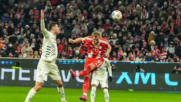 Munich (Germany), 14/12/2025.- Bayern Munich's Harry Kane (C) in action during the German Bundesliga soccer match between Bayern Munich and Mainz 05, in Munich, Germany, 14 December 2025. (Alemania) EFE/EPA/LEONHARD SIMON