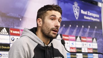 Cani, en la rueda de prensa de esta mañana.