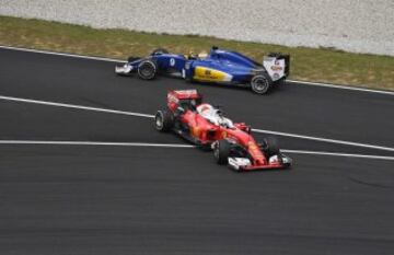 Sebastian Vettel y Marcus Ericsson.