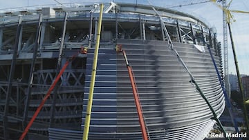 Las obras de remodelaci¨®n del estadio del Real Madrid siguen a buen ritmo y encaran la recta final para su estreno la pr¨®xima temporada.
