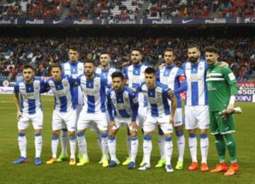 El once inicial del Leganés. 
