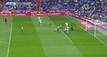 Benzema offside then onside for Real Madrid's second goal
