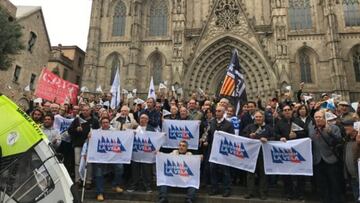 Manifestaci&ntilde;on de los clubes n&aacute;uticos catalanes en Barcelona, el pasado 25 de abril, contra la Ley de Costas.