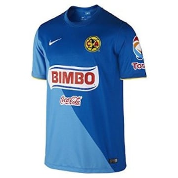 Las Águilas optaron por el color azul en el Clausura 2014 que estuvo divido por una diagonal para usar dos tonos.