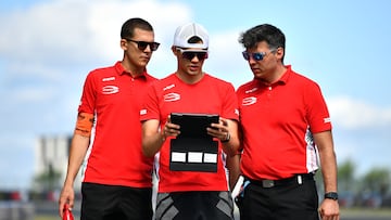 BUDAPEST, HUNGARY - JULY 31: Sebastian Montoya of Colombia and PREMA Racing (9) walks the track during previews ahead of Round 10 Budapest of the Formula 2 Championship at Hungaroring on July 31, 2025 in Budapest, Hungary. (Photo by James Sutton - Formula 1/Formula Motorsport Limited via Getty Images)