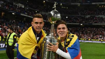 Juan Fernando Quintero y Santos Borr&eacute; campeones de Copa Libertadores 2019