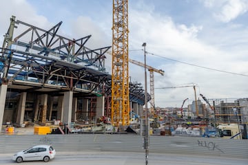 Vista general de las obras del nuevo estadio del FC Barcelona en Spotify Camp Nou.