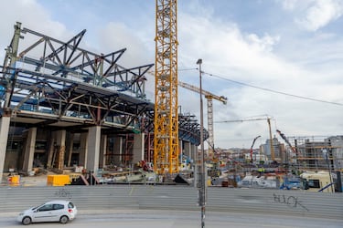 Vista general de las obras del nuevo estadio del FC Barcelona en Spotify Camp Nou.