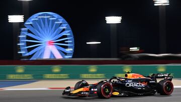 Red Bull Racing's Mexican driver Sergio Perez drives during the second practice session of the Bahrain Formula One Grand Prix at the Bahrain International Circuit in Sakhir on February 29, 2024. (Photo by ANDREJ ISAKOVIC / AFP)